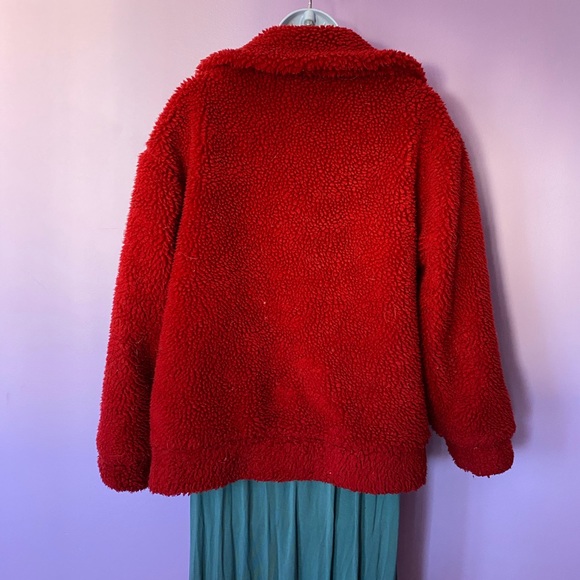 Garage red teddy coat xs/s - Picture 3 of 5